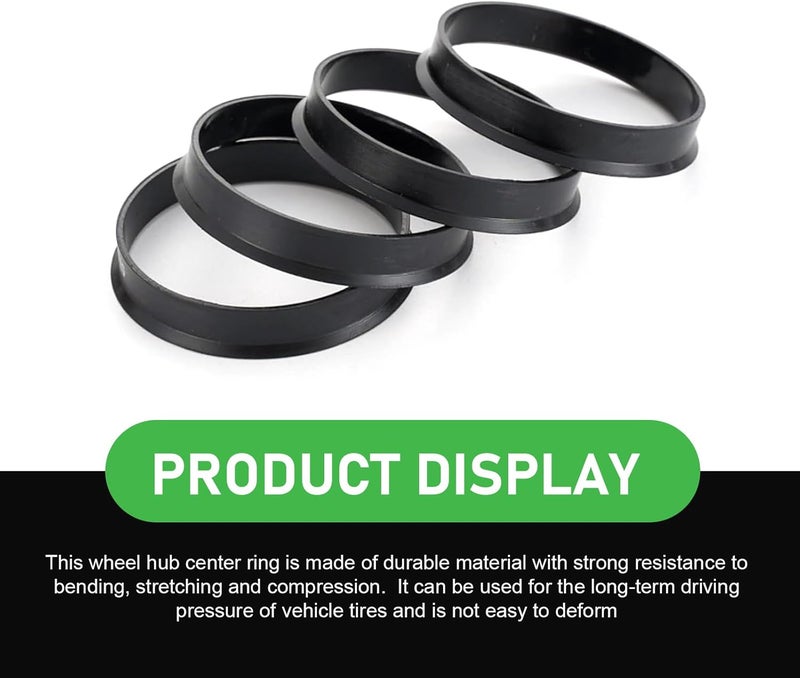 Bawkars 4 PCS Wheel Hub Centric Rings, 73.1mm-60.1mm Plastic Reducer Hubcentric Rings, Fill Gaps Eliminate Vibration, Universal Wheel Modification Accessories for Cars Trucks (Black)​ - Image 4